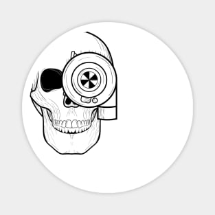 Skull Turbo Line Art Magnet